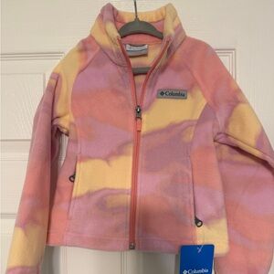 NWT Columbia Girls' Pink & Yellow Fleece Jacket